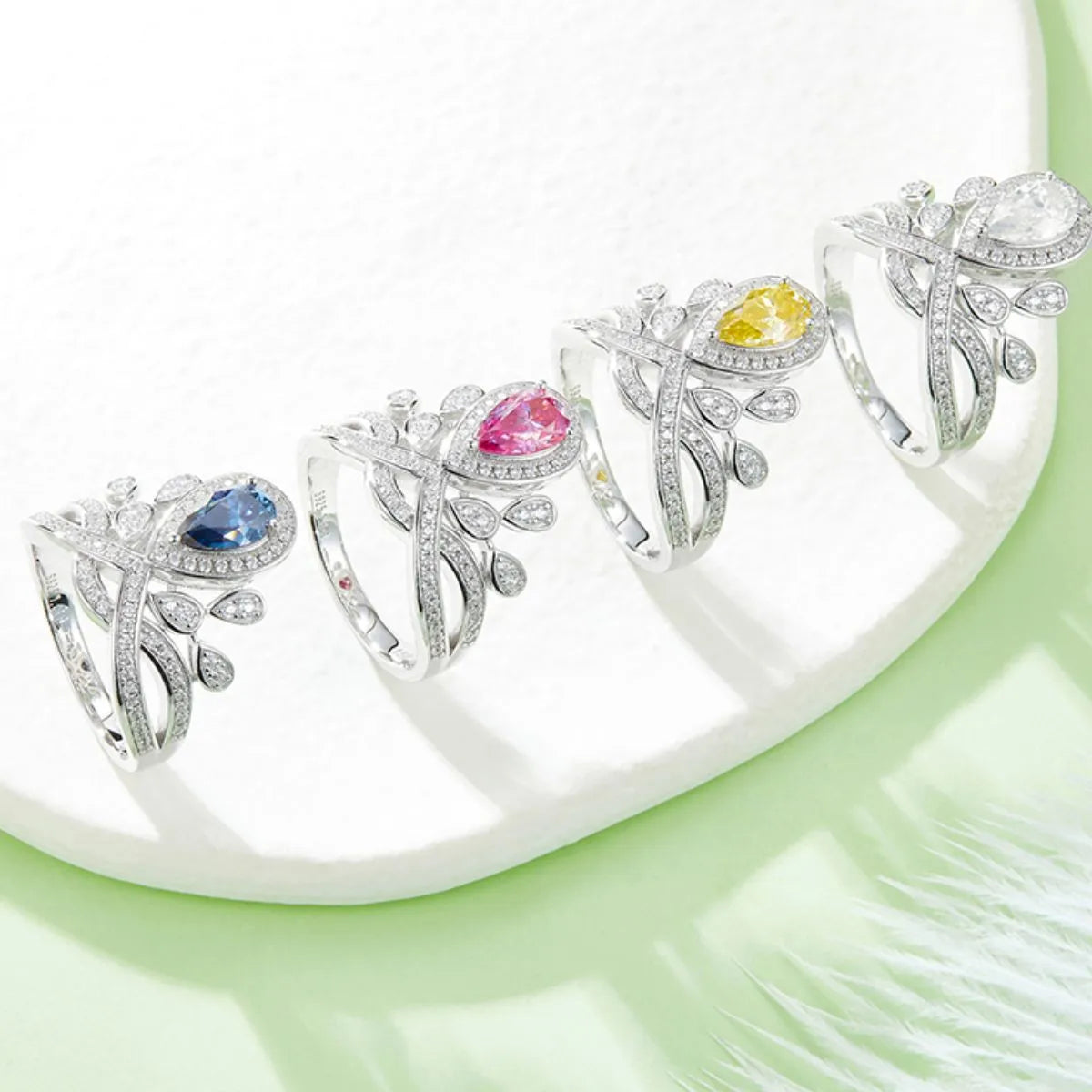 All colors 1 Carat Moissanite 925 Sterling Silver Ring