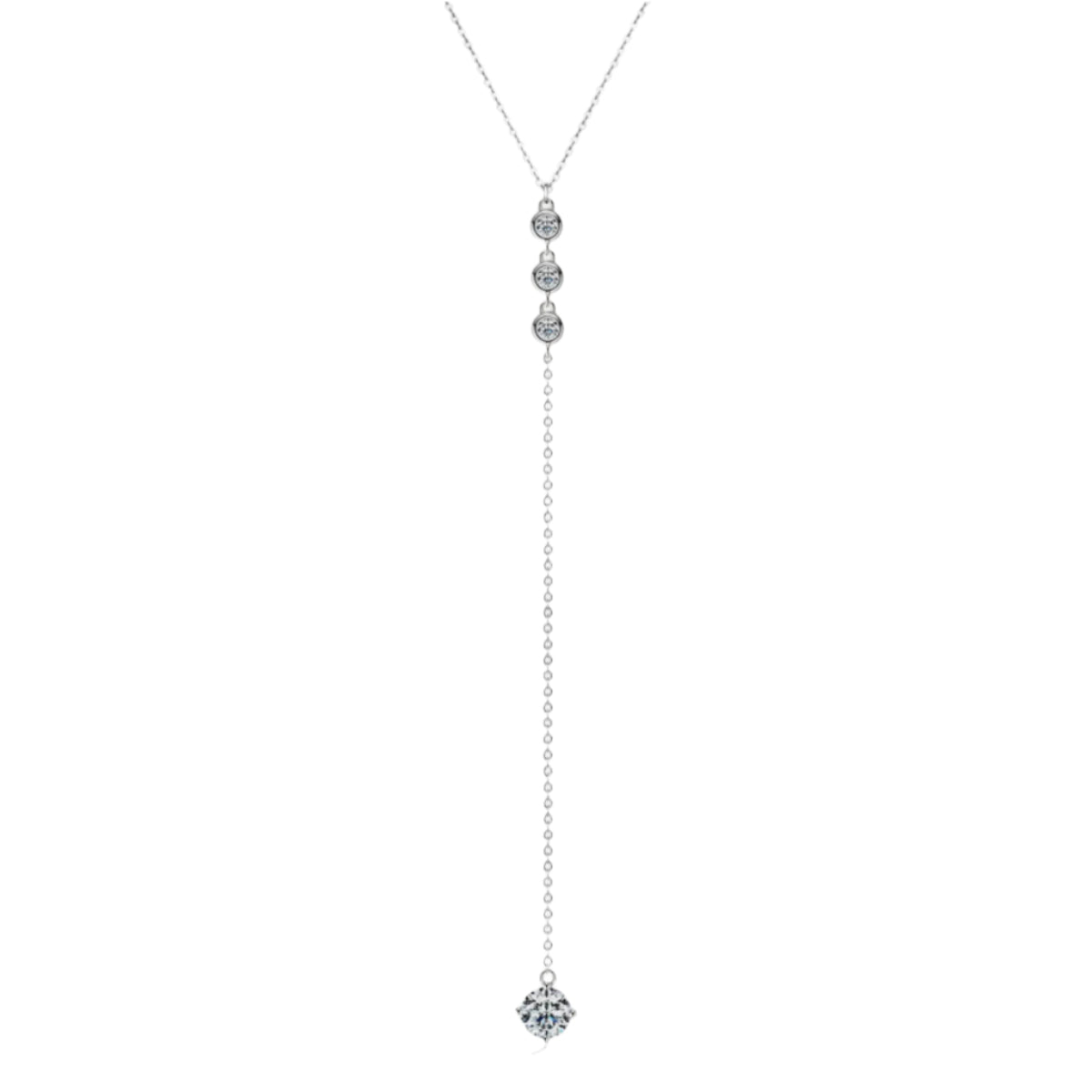 1.3 Carat Moissanite Sterling Silver Drop Necklace