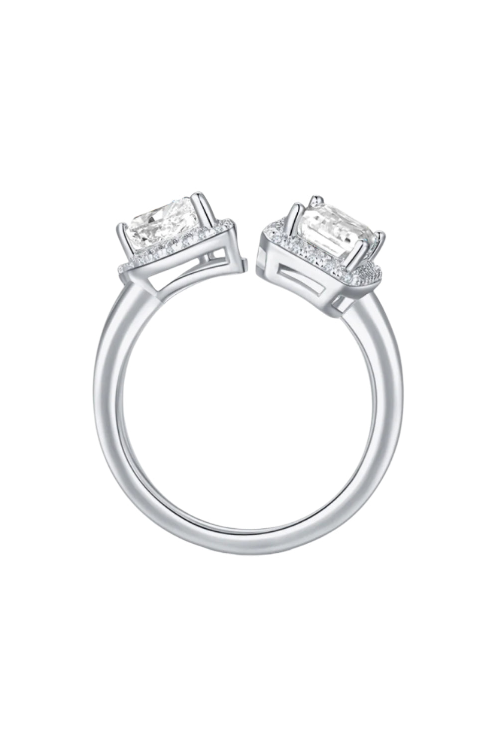 1 Carat Moissanite Sterling Silver Open Ring
