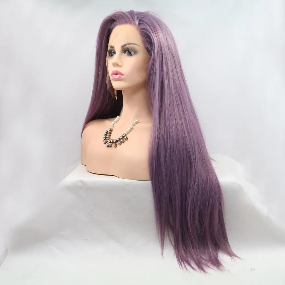 Perfect Purple Long Straight Wig 24"