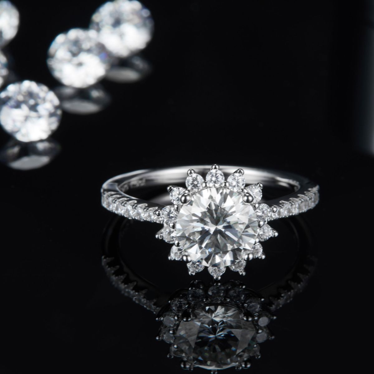 White 2 Carat Moissanite 925 Sterling Silver Ring