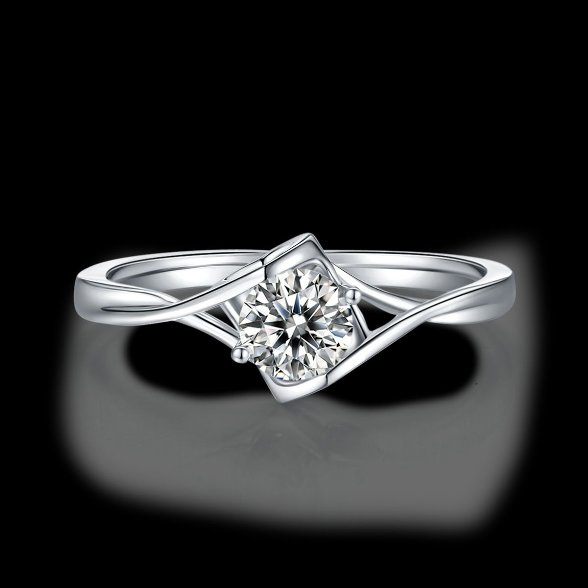 Silver Moissanite 925 Sterling Silver Ring
