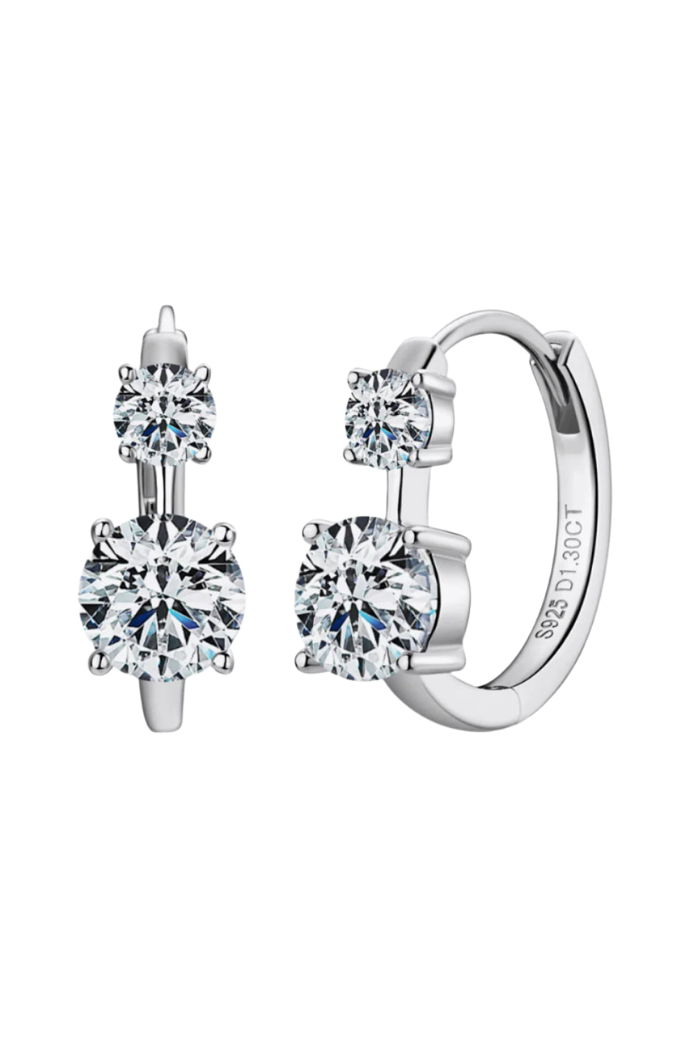 1.3 Carat Moissanite Sterling Silver Earrings