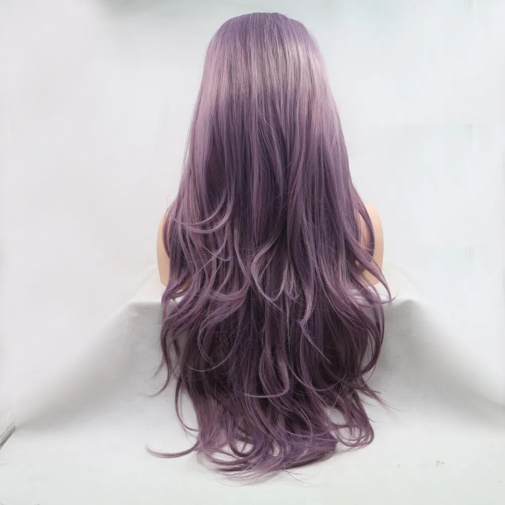 Purple Synthetic Long Wavy Wig 24"