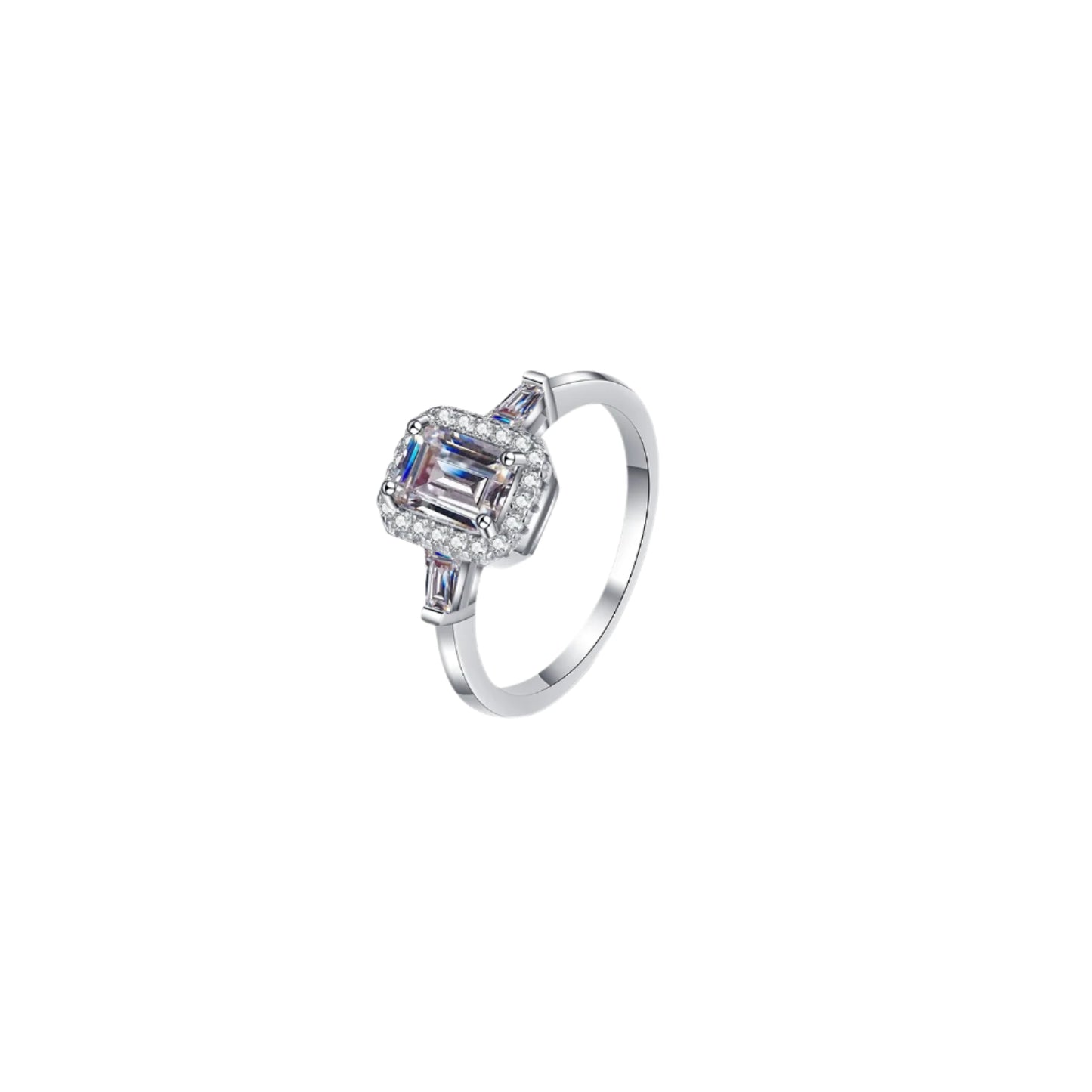 1 Carat Moissanite Sterling Silver Ring
