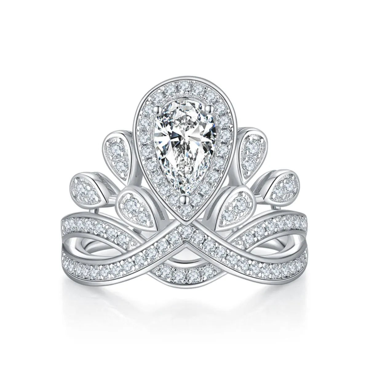 Silver 1 Carat Moissanite 925 Sterling Silver Ring