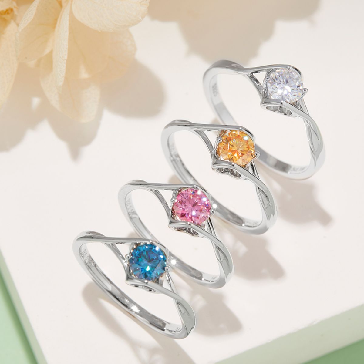 Variety Moissanite 925 Sterling Silver Ring