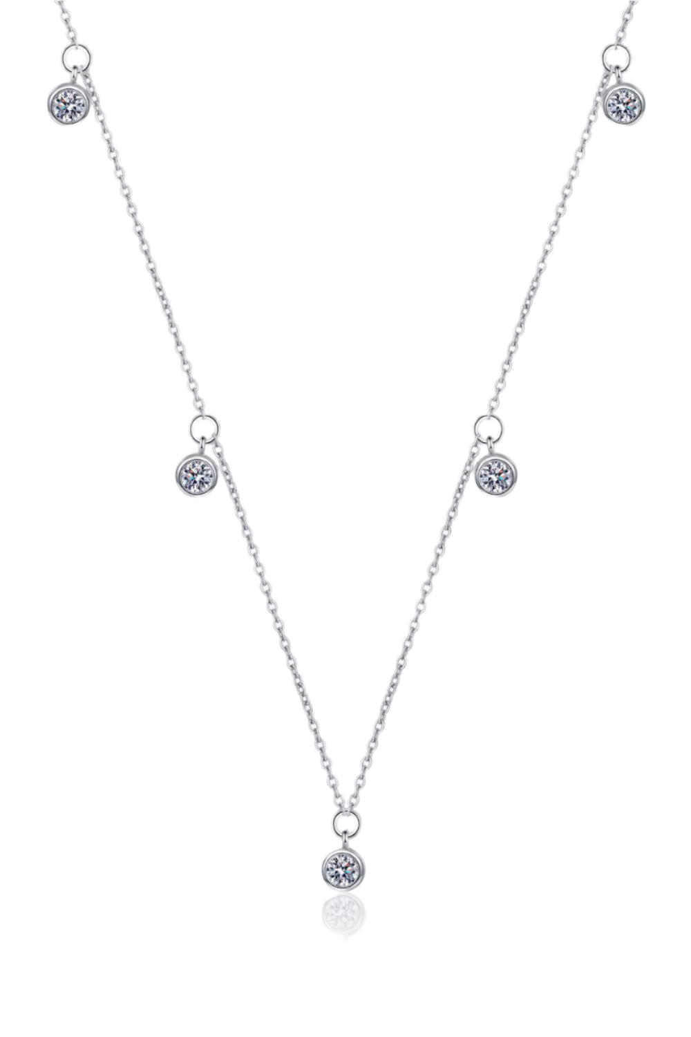Moissanite Rhodium-Plated Necklace