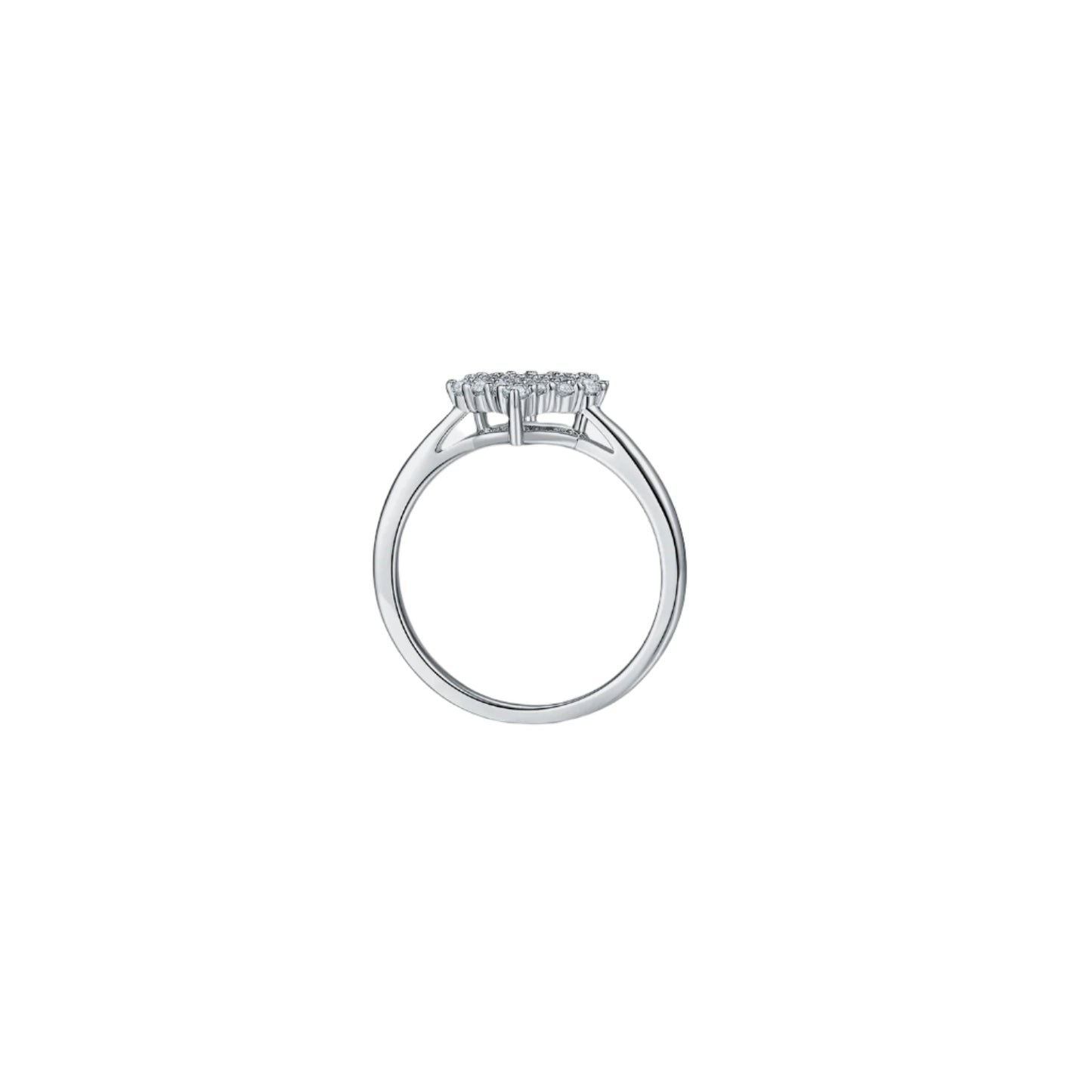 Moissanite Sterling Silver Heart Ring