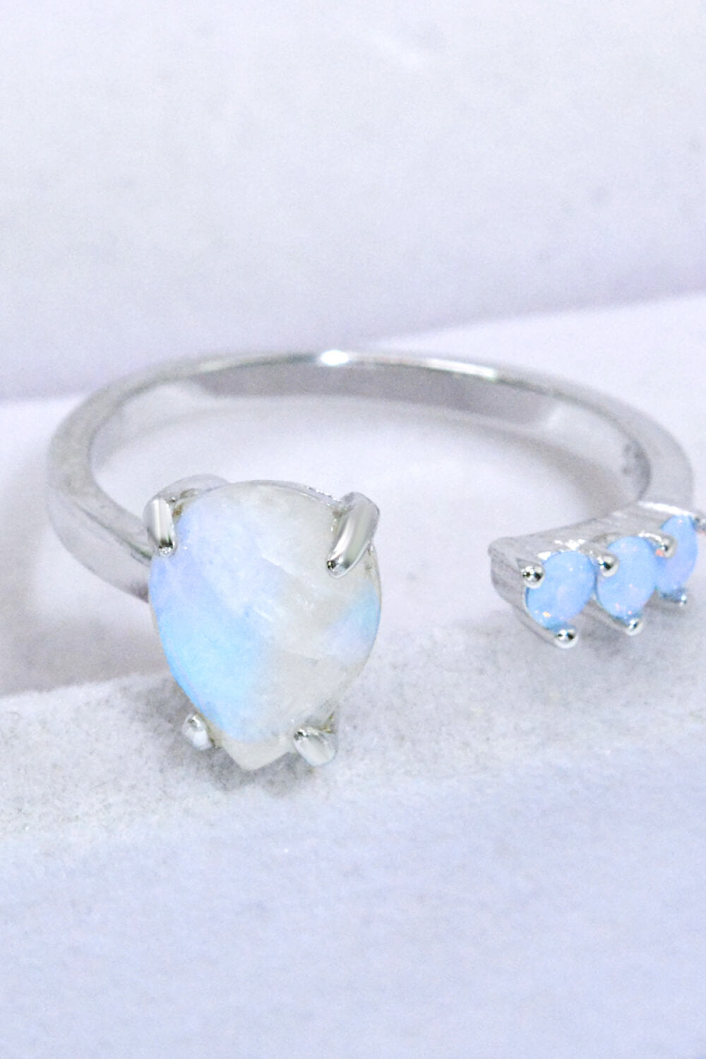 sterling silver moonstone open ring