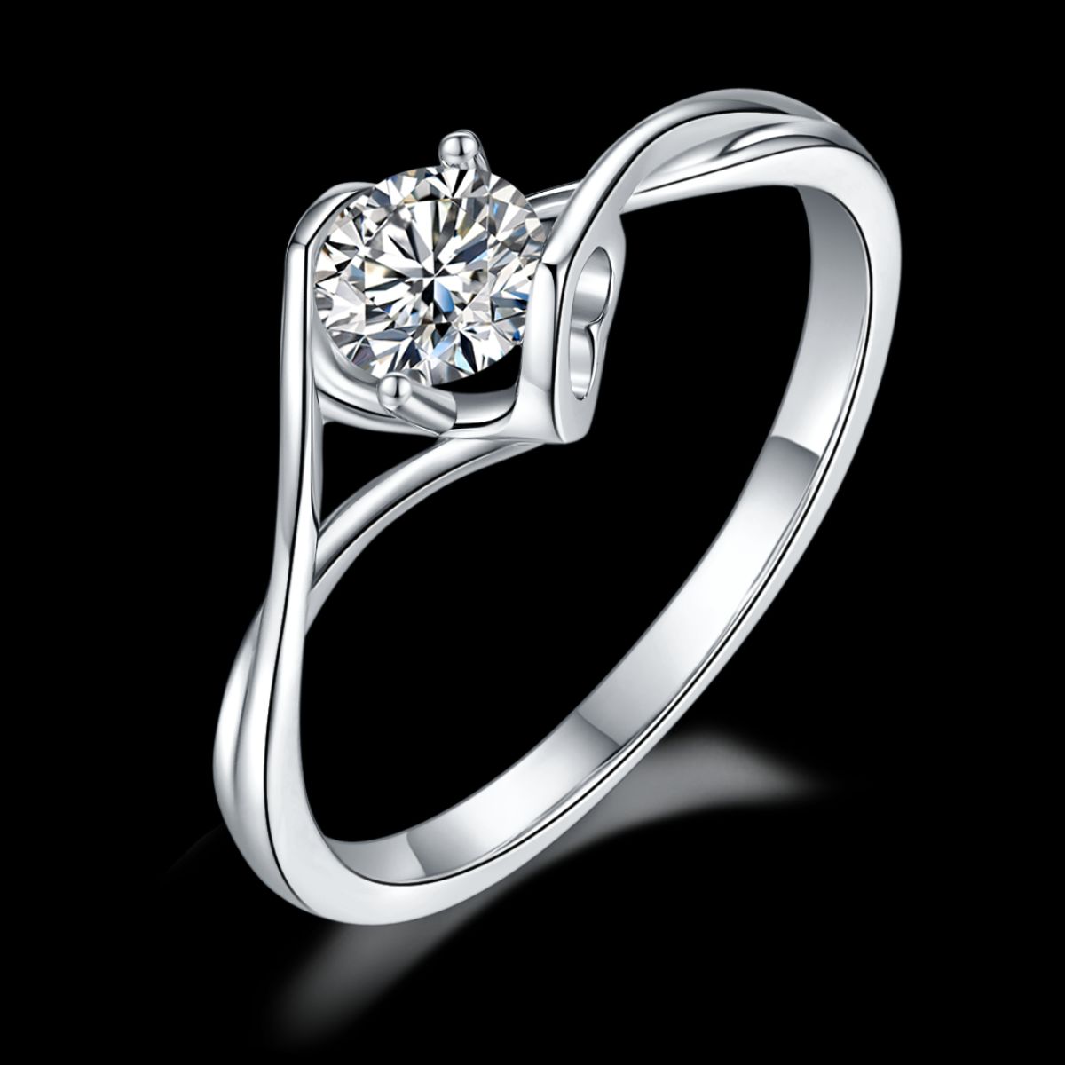 Silver Moissanite 925 Sterling Silver Ring