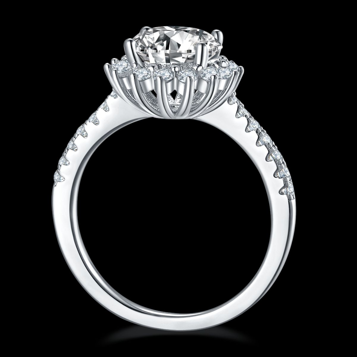 White 2 Carat Moissanite 925 Sterling Silver Ring