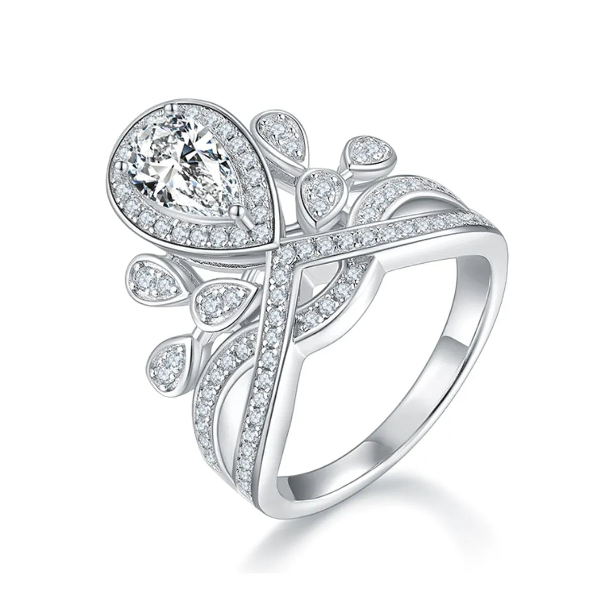Silver 1 Carat Moissanite 925 Sterling Silver Ring