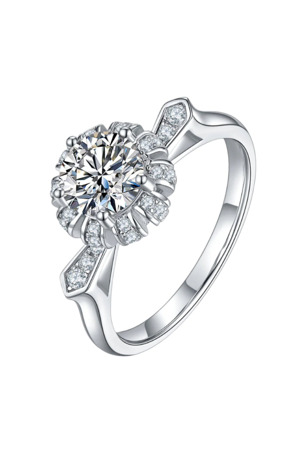 1 Carat Moissanite Sterling Silver Ring