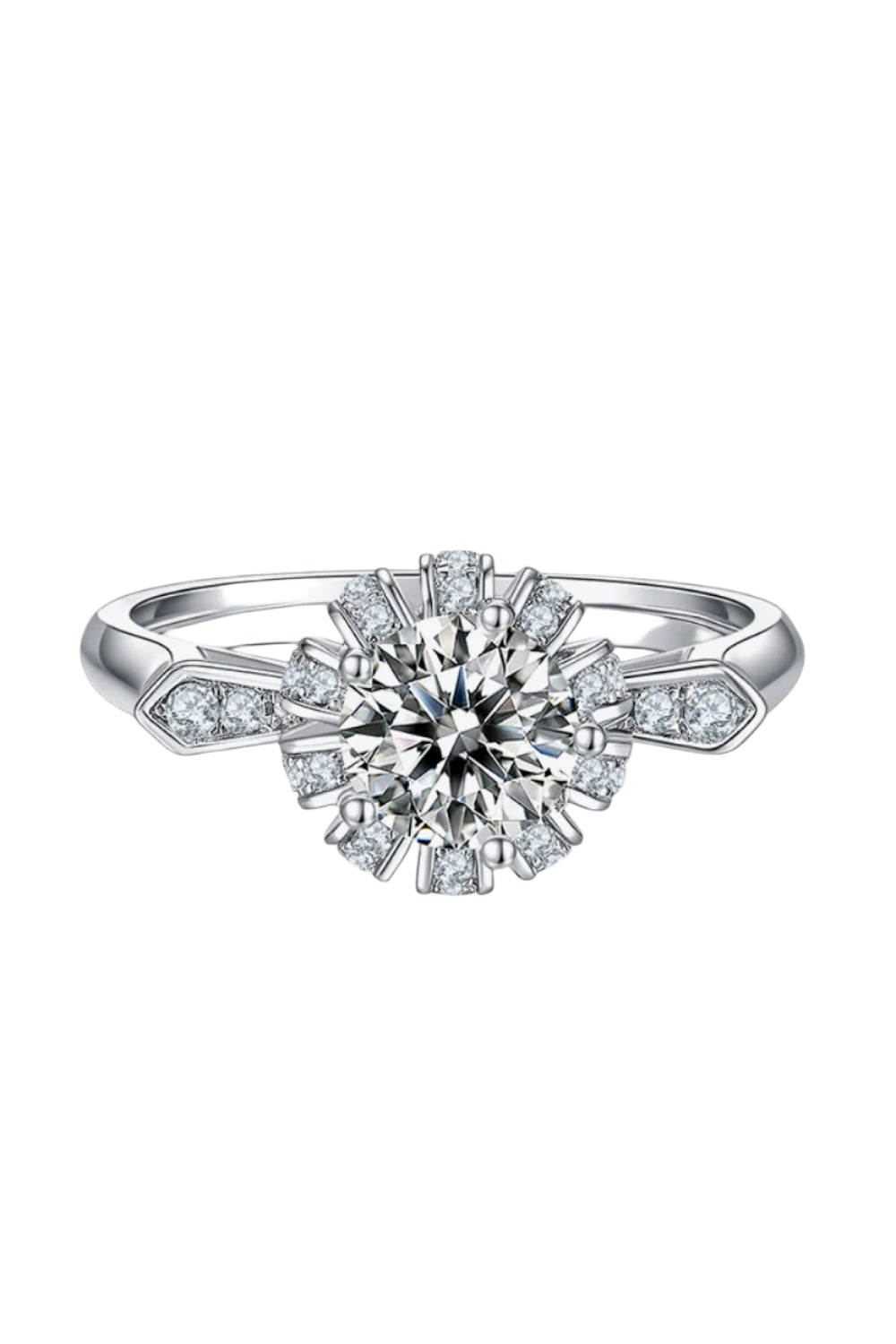 1 Carat Moissanite Sterling Silver Ring