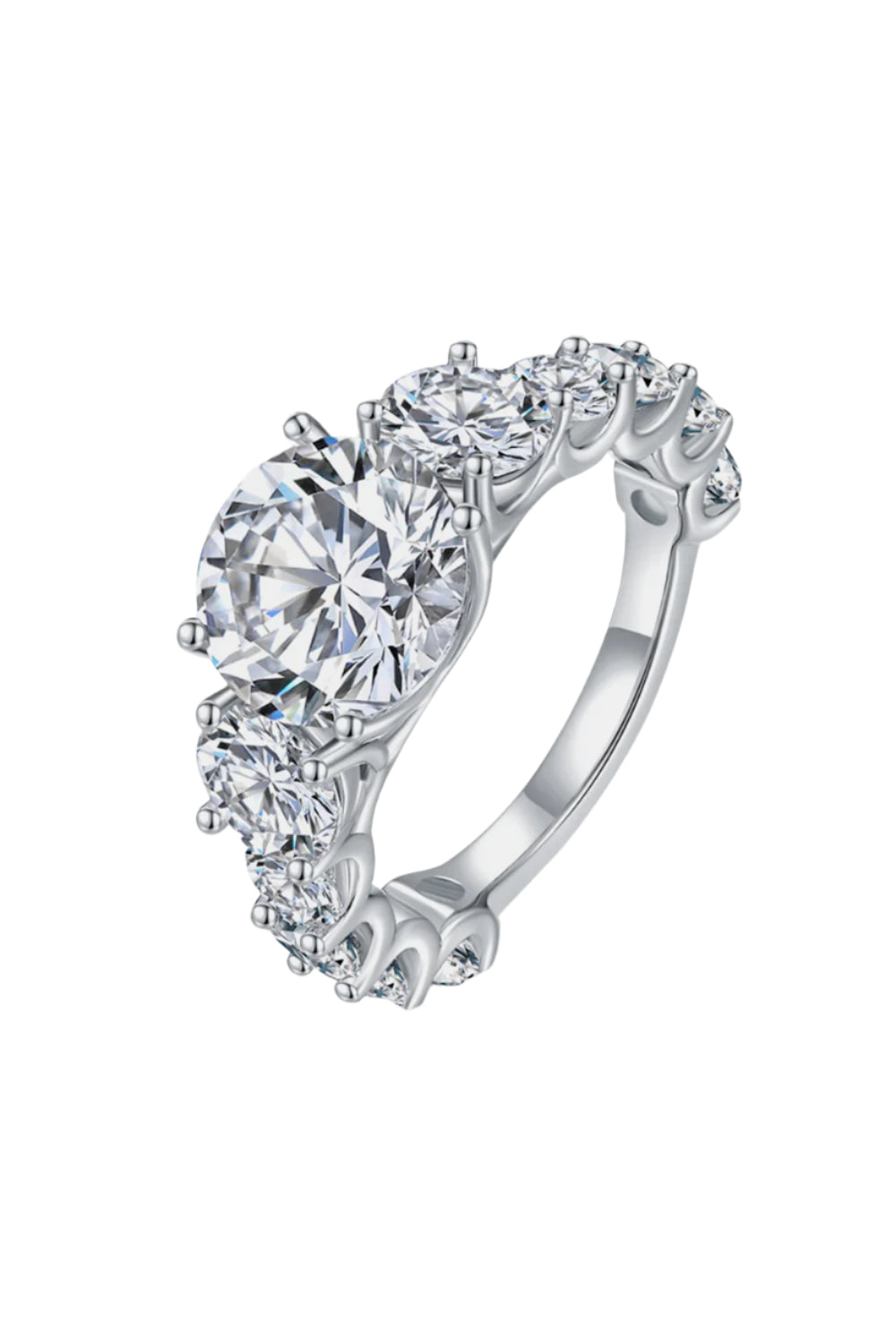 8 Carat Moissanite Sterling Silver Ring