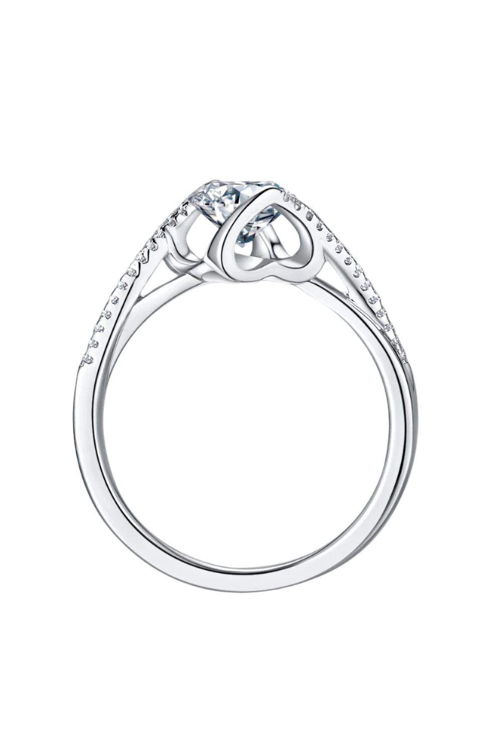 1 Carat Moissanite Sterling Silver Twisted Ring
