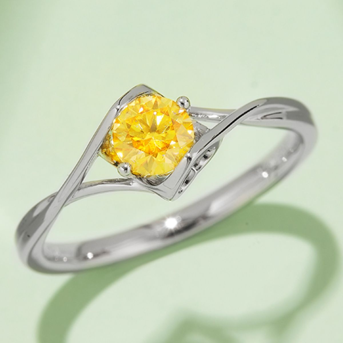 Yellow Moissanite 925 Sterling Silver Ring