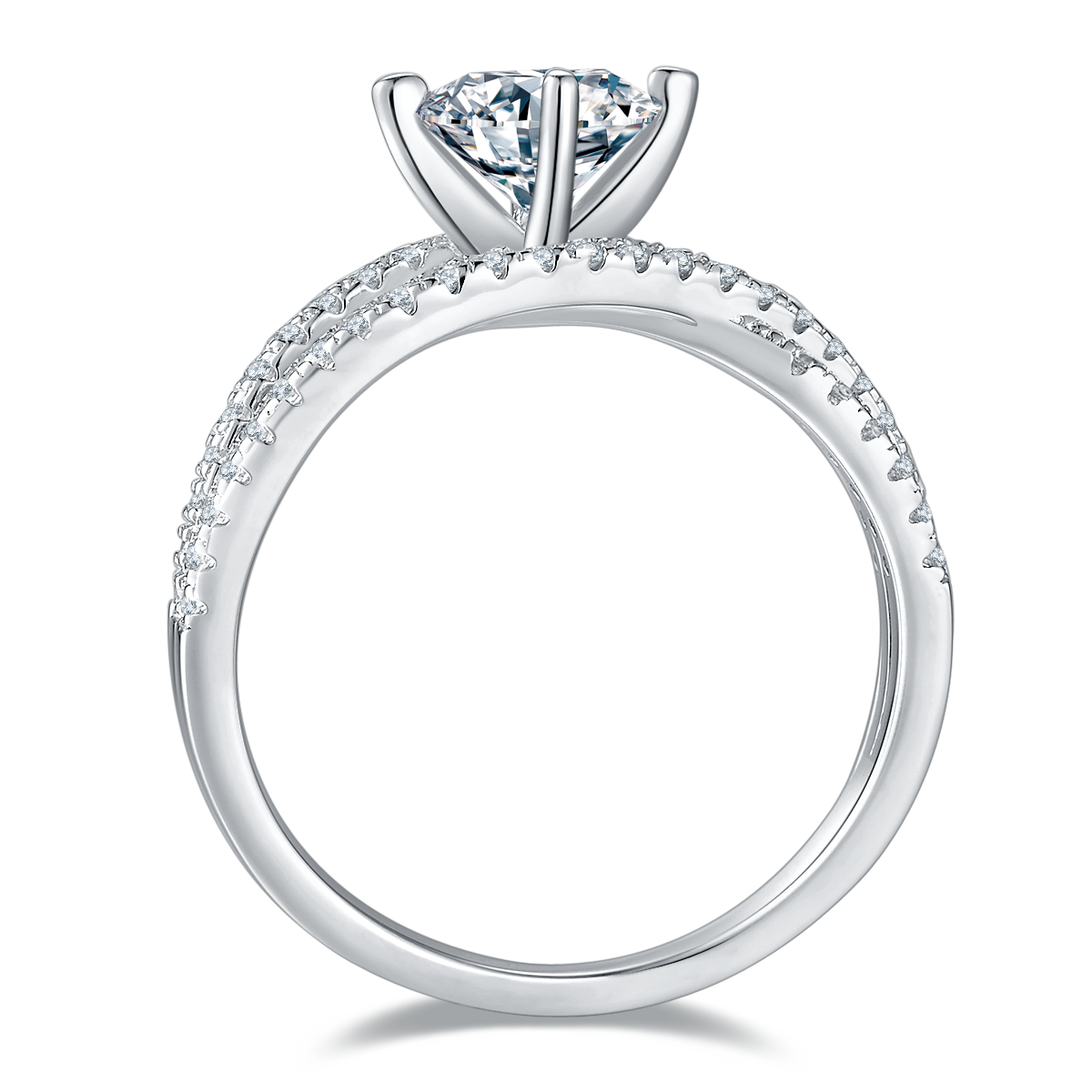 Silver 1 Carat Moissanite 925 Sterling Silver Ring