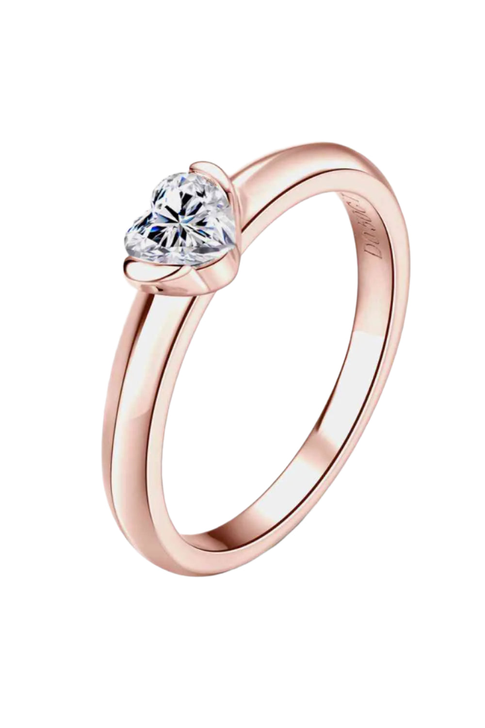 Moissanite 925 Sterling Silver Heart Solitaire Ring