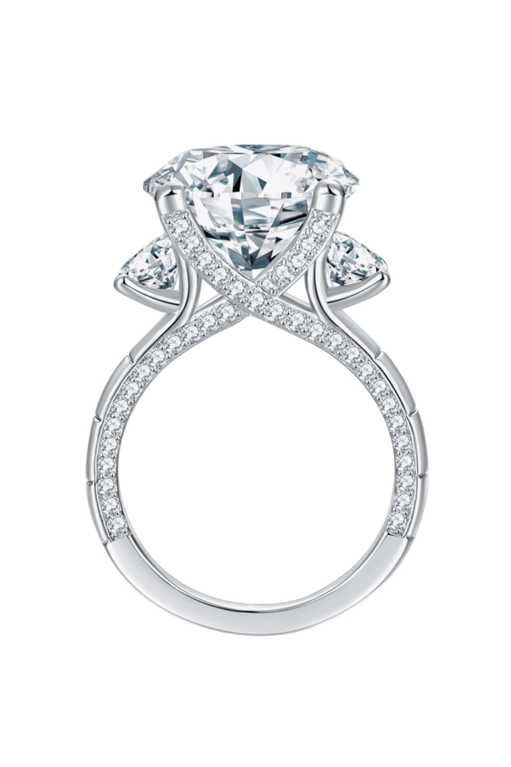 8.6 Carat Moissanite Platinum-Plated Ring