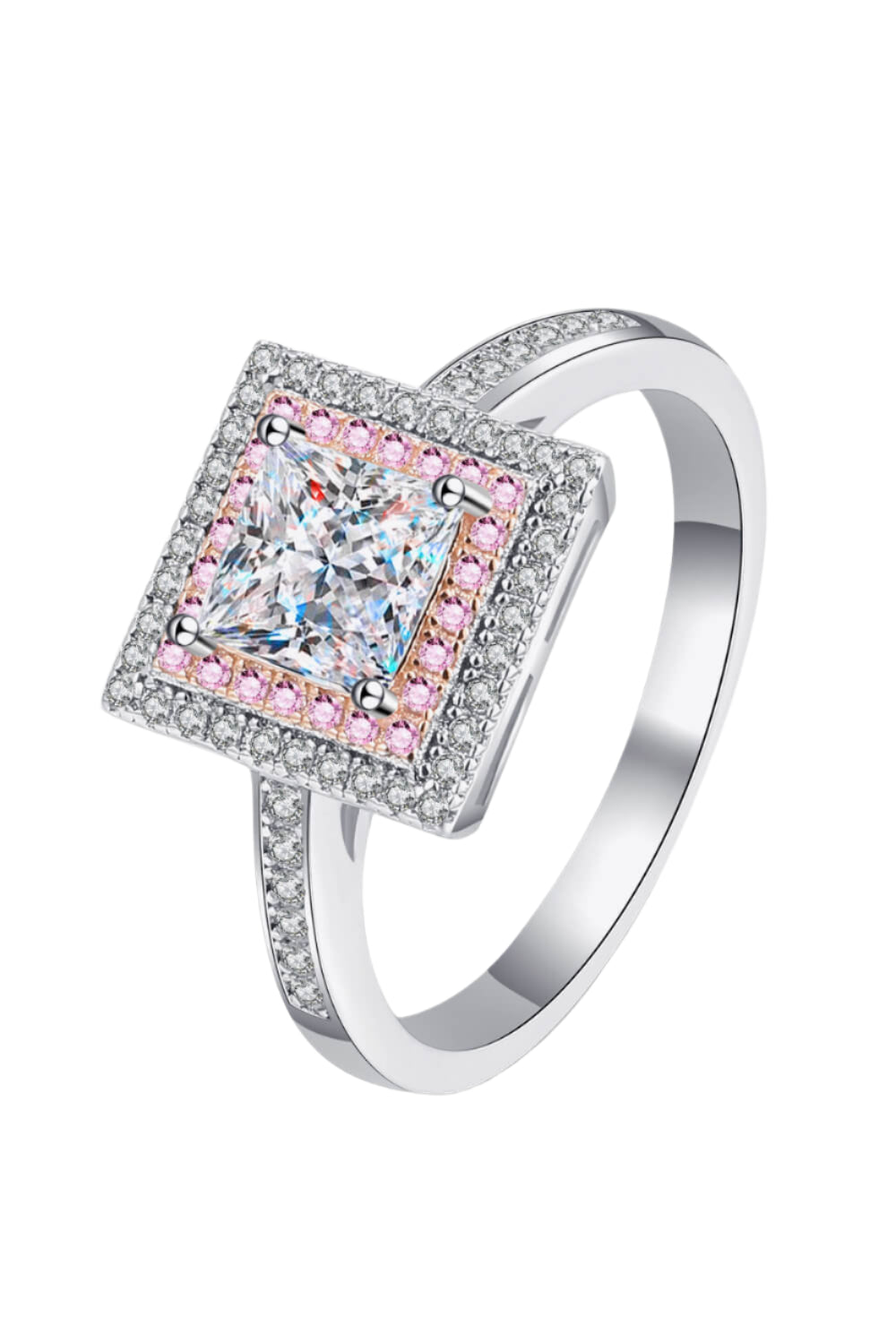 Stay Elegant Square 1 Carat Moissanite Ring