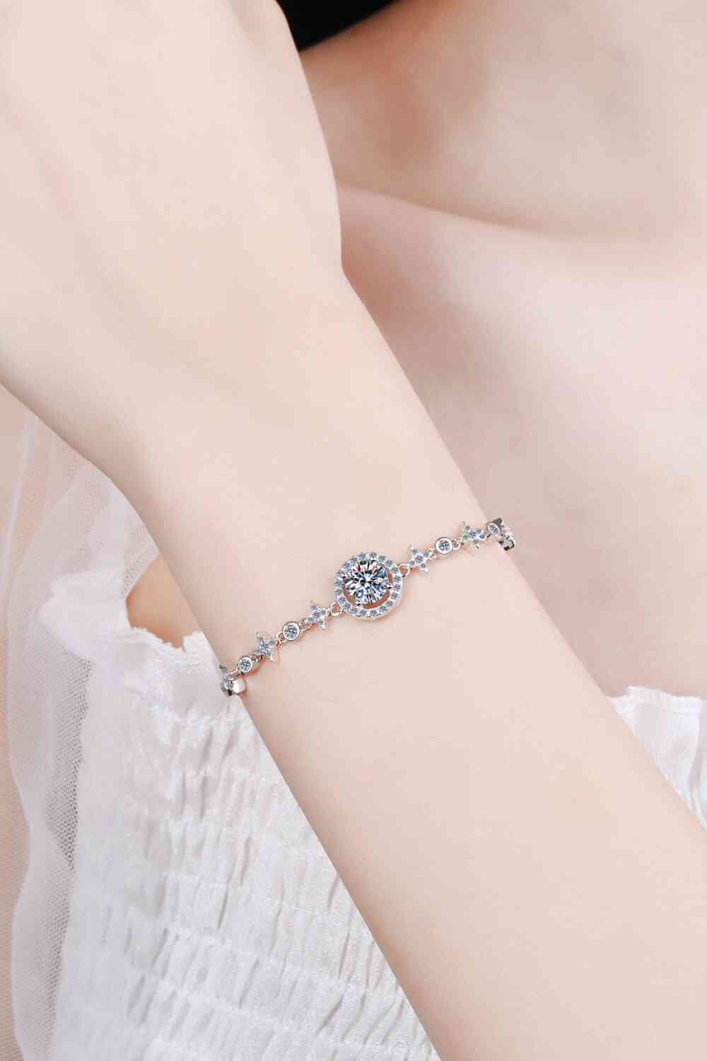 Adored Show You The Way Moissanite Bracelet around wrist