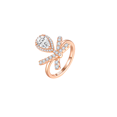 1 Carat Moissanite Zircon 925 Sterling Silver Ring rose gold