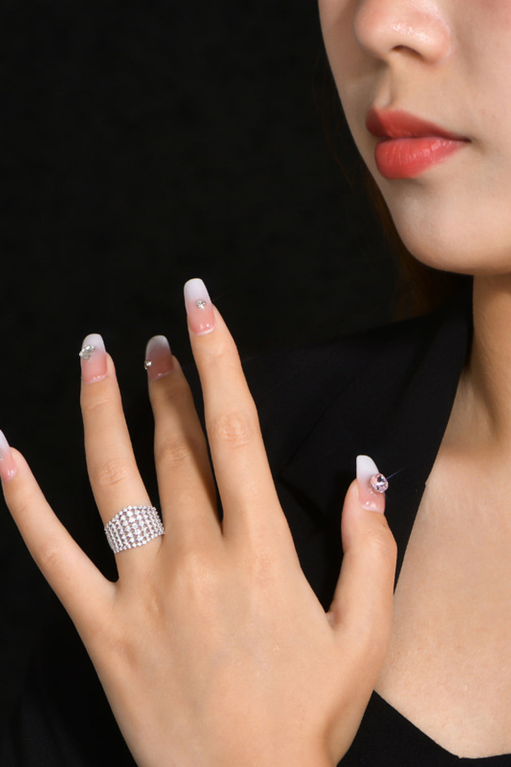 1.21 Carat Moissanite Sterling Silver Ring on finger