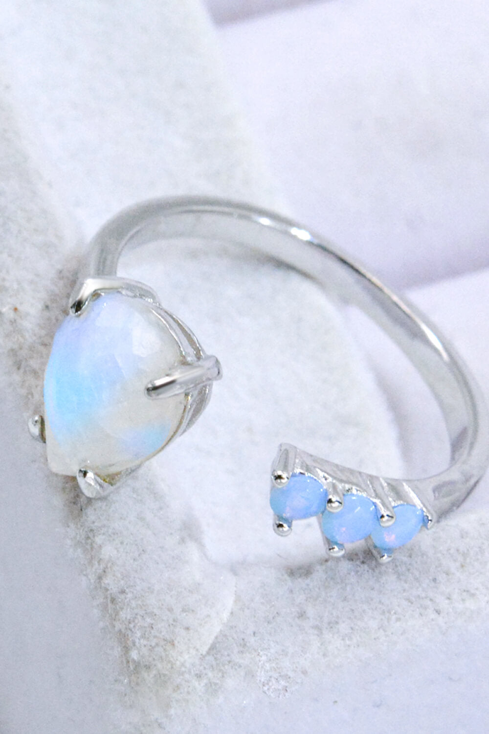 sterling silver moonstone open ring