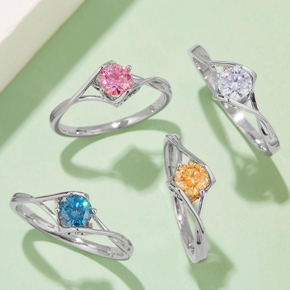 Variety Moissanite 925 Sterling Silver Ring
