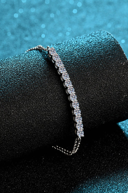 Adored Moissanite Sterling Silver Bracelet on display