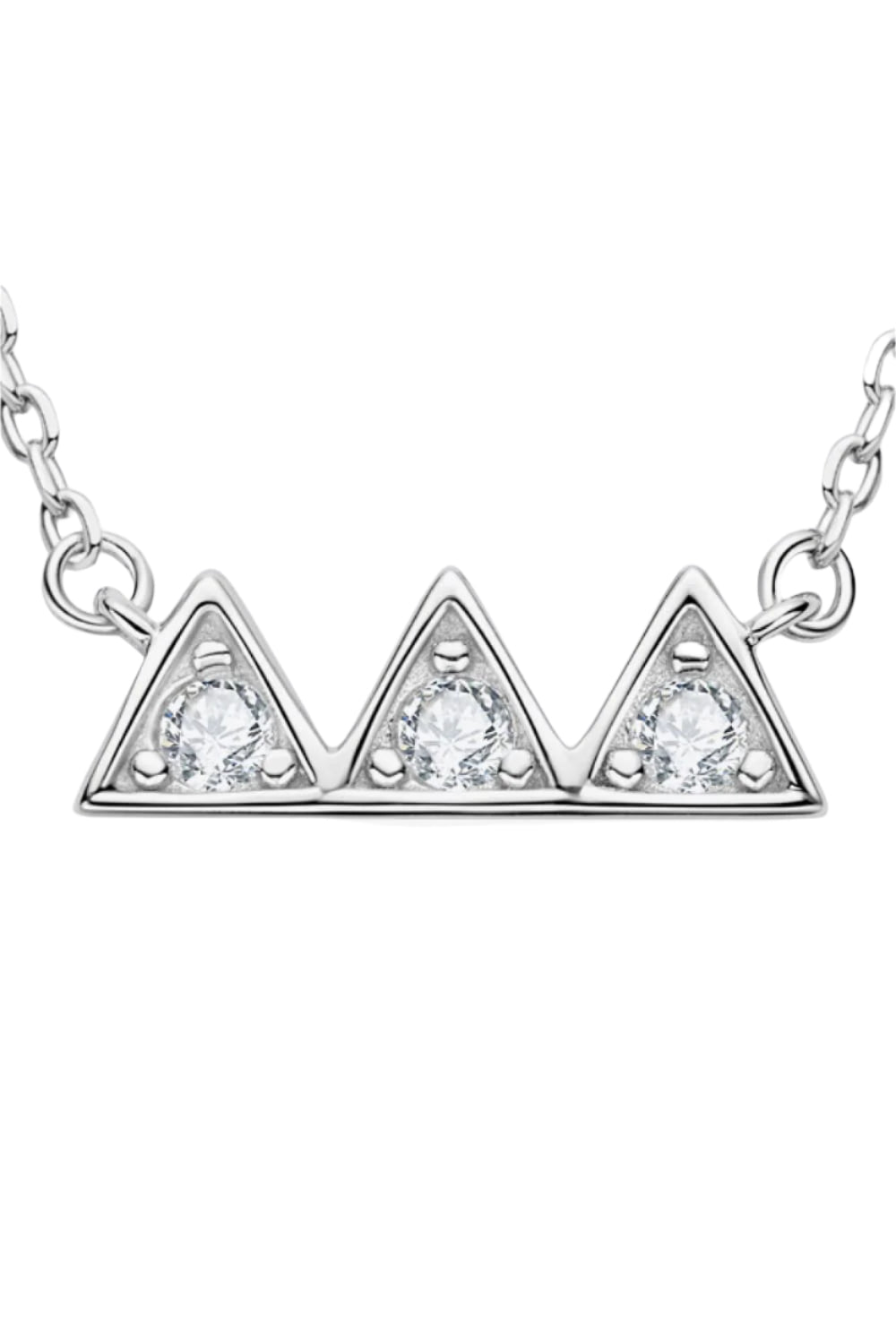 Moissanite Triangle Platinum-Plated Necklace