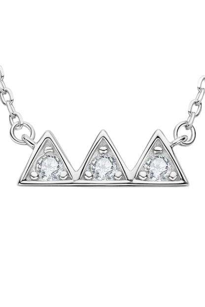 Moissanite Triangle Platinum-Plated Necklace