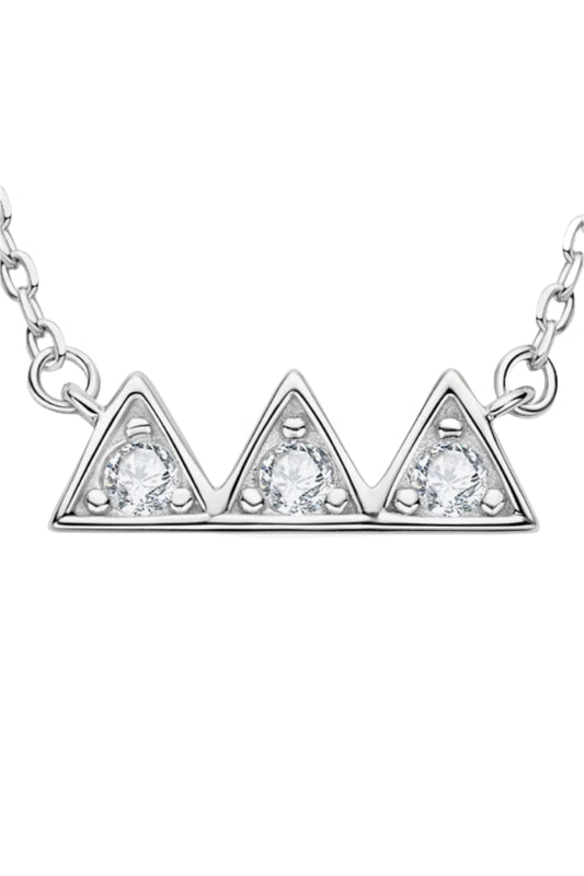Moissanite Triangle Platinum-Plated Necklace