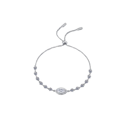 1 Carat Moissanite Sterling Silver Bracelet white