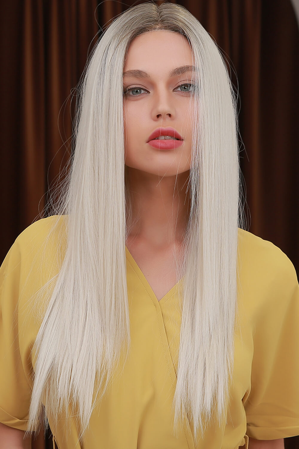 Blonde 13*2" Lace Front Wigs Synthetic Long Straight 26" 