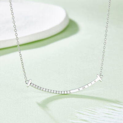 Moissanite 925 Sterling Silver Necklace Smile
