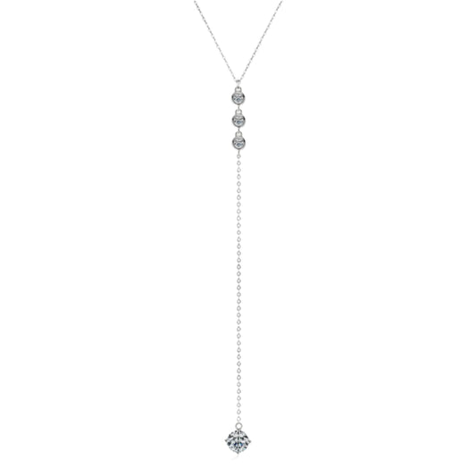 1.3 Carat Moissanite Sterling Silver Drop Necklace
