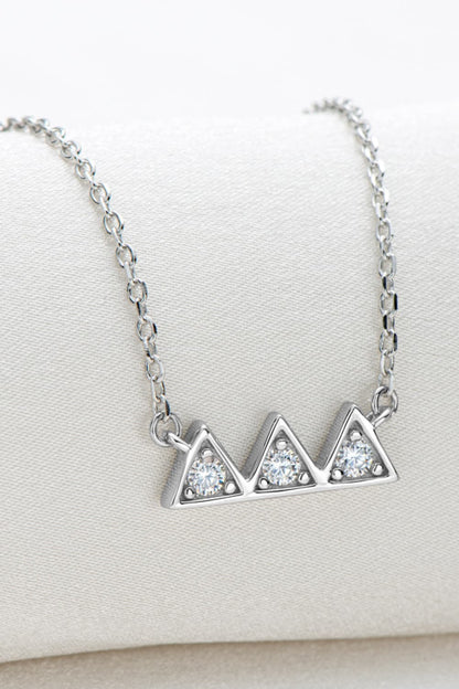 Moissanite Triangle Platinum-Plated Necklace on display