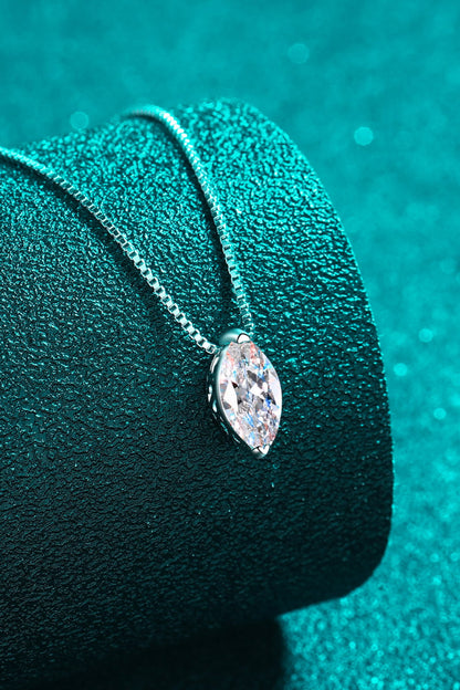 1 Carat Moissanite Sterling Silver Necklace on display