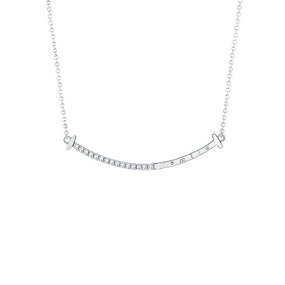Moissanite 925 Sterling Silver Necklace Smile