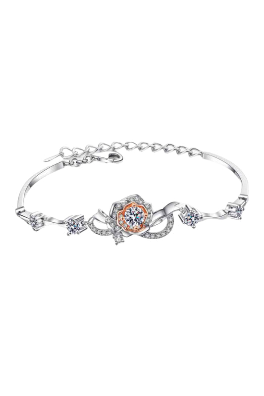 925 Sterling Silver Moissanite Rose Bracelet