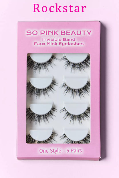 SO PINK BEAUTY Faux Mink Eyelashes Variety Pack 5 Pairs