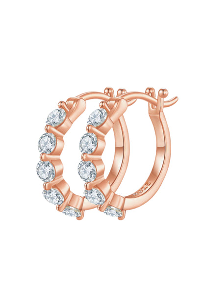 Adored 1 Carat Moissanite Rose Gold Earrings