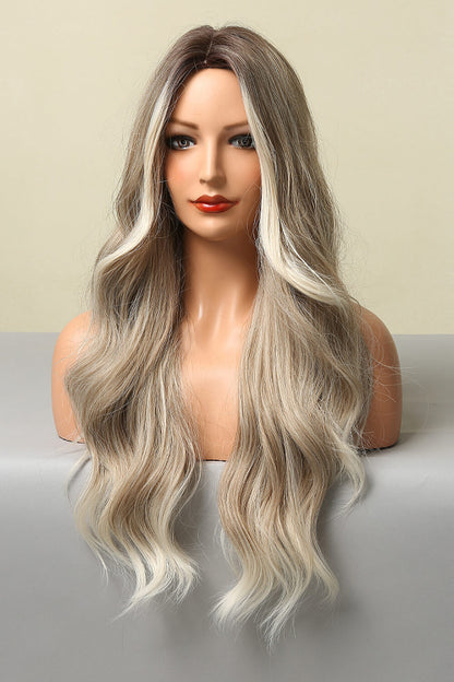 Light Brown/Blonde Balayage Full Machine Made Long Wave Wigs 26''
