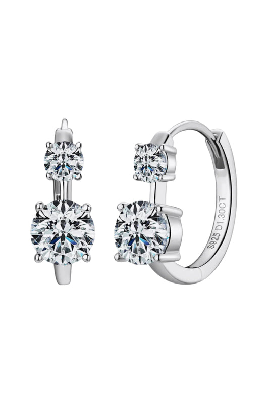 1.3 Carat Moissanite Sterling Silver Earrings