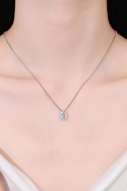 1 Carat Moissanite 925 Sterling Silver Necklace around neck