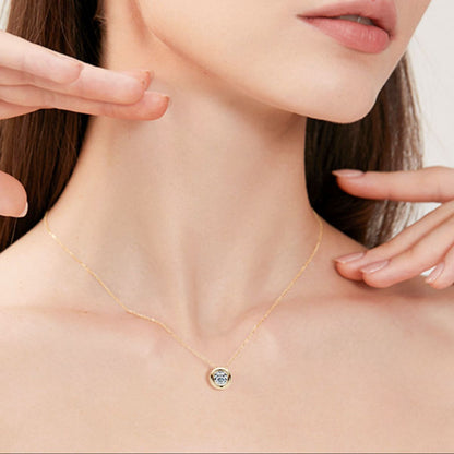 1 Carat Moissanite 925 Sterling Silver Necklace 18k gold-plated around neck