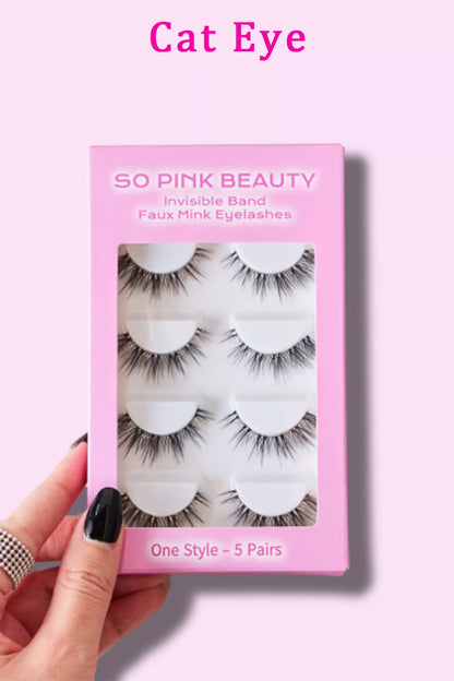SO PINK BEAUTY Faux Mink Eyelashes Variety Pack 5 Pairs